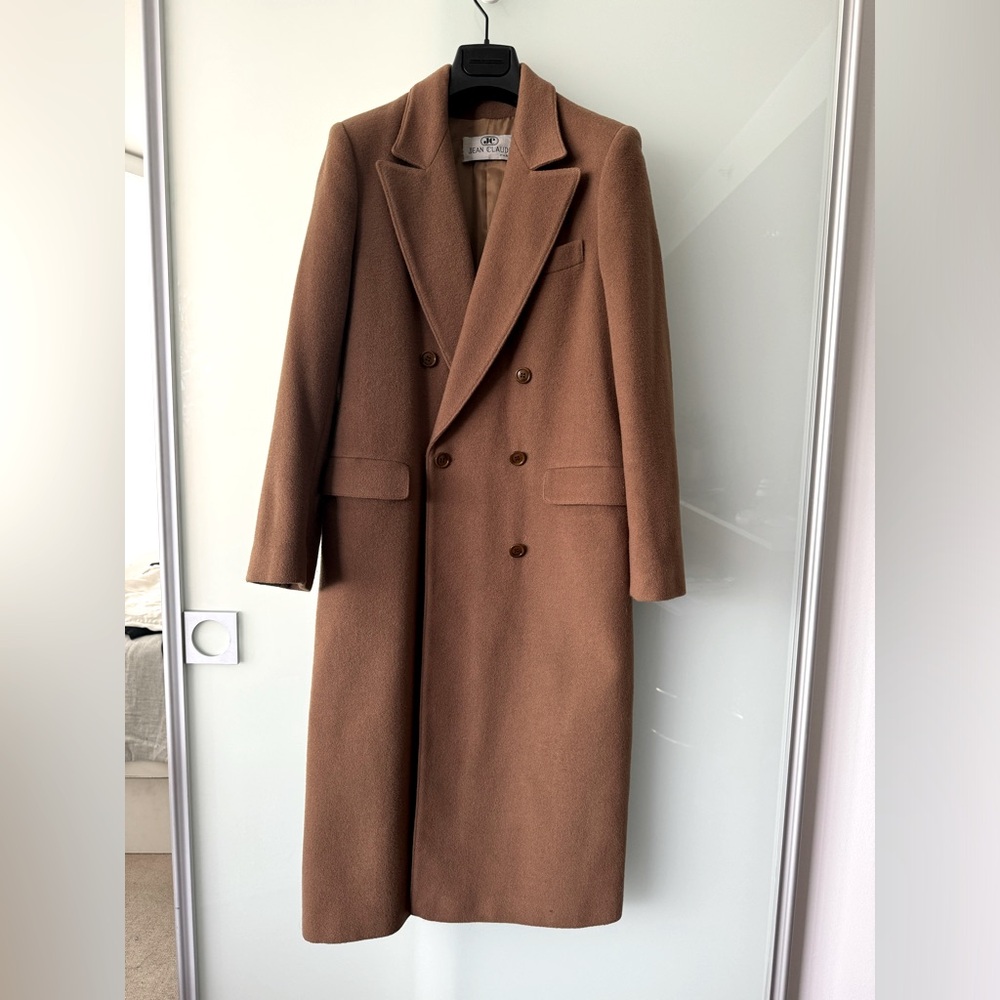 Vintage French Dark Camel Wool Coat